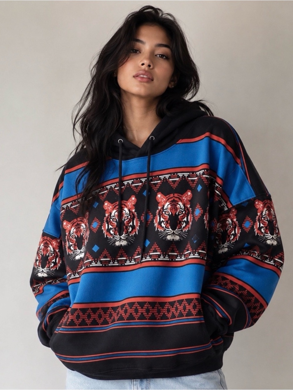 FP Movement by Free People Oversized Sprint to the Finish Tiger Print Hoodie